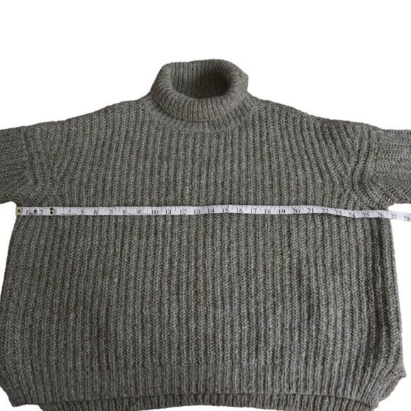 Zara Knit Oversized Turtleneck Sweater Chunky Knit Size Large - Picture 9 of 10